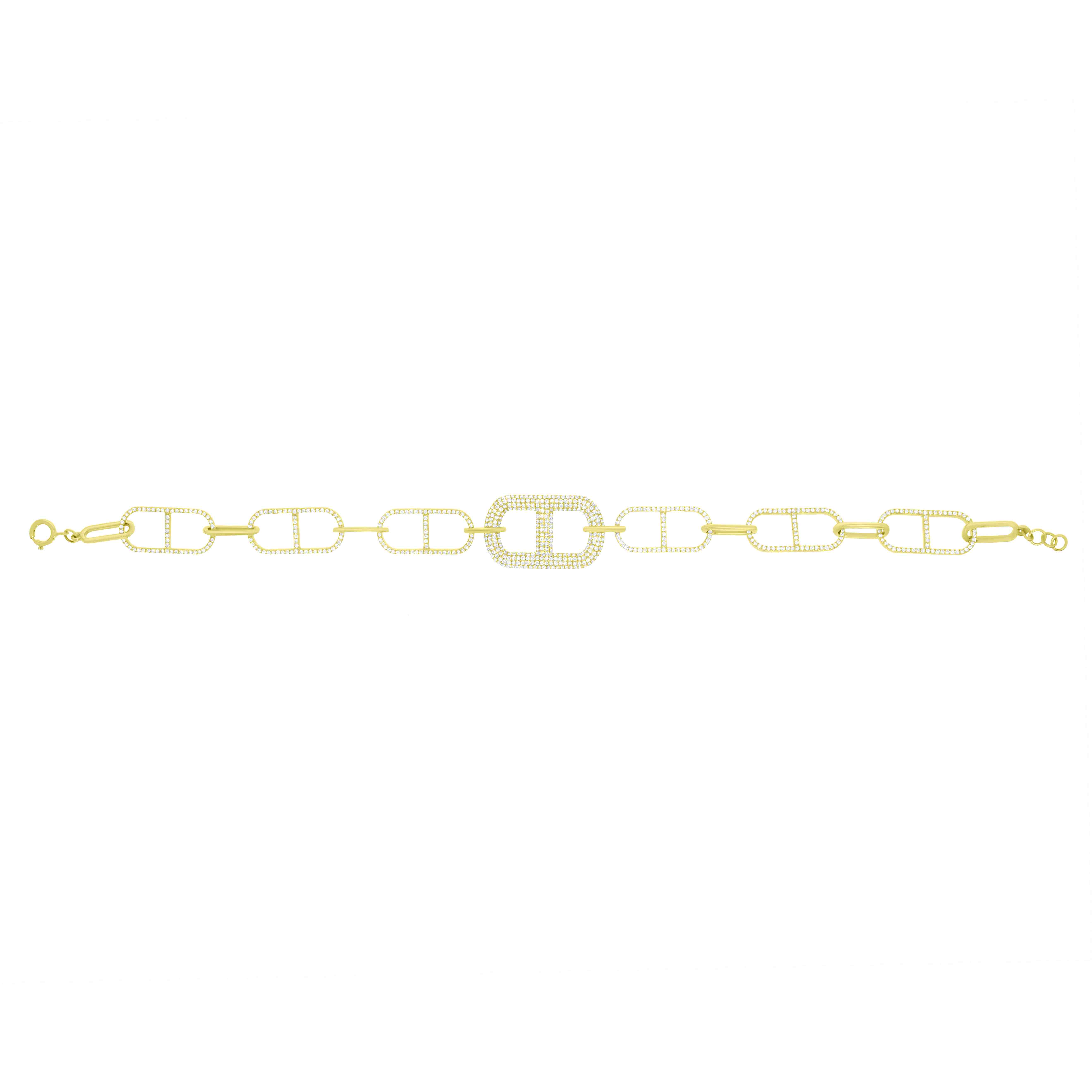 Diamond Bracelet with Alternating Links BR51111A
